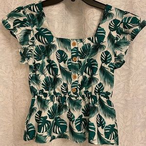 Tropical Print Blouse
